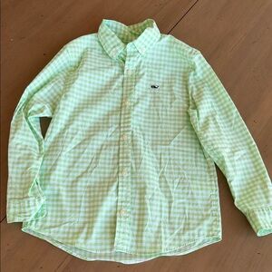 Vineyard Vines Men's Light Green Checkered Shirt